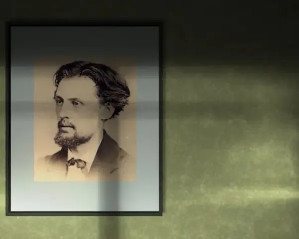 Portret Adama Chmielowskiego, artysty znanego z głębokich, religijnych obrazów. Jego spojrzenie zdaje się przenikać przez czas.