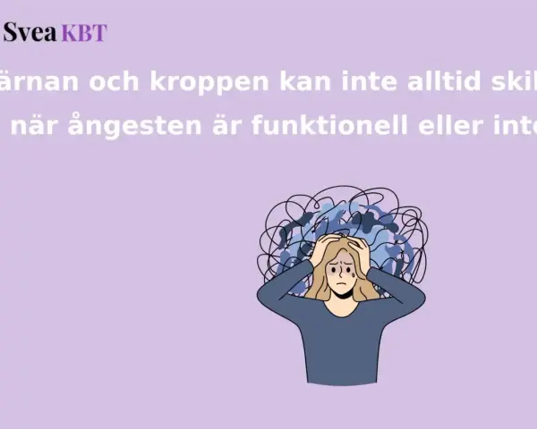 En person med huvudet i händerna, omgiven av trassliga linjer som symboliserar ångest. Personen mår konstigt i kroppen.