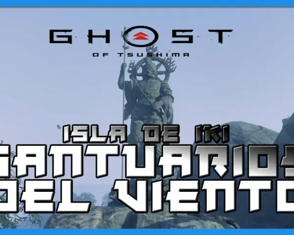 Estatua imponente en el **santuario de la sombra Ghost of Tsushima**, Isla de Iki.