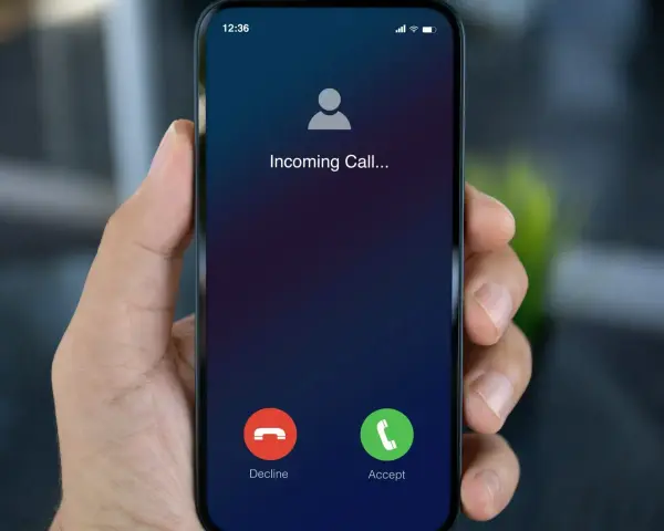 Dłoń trzyma smartfon z ekranem "Incoming Call...". Czy to połączenie z zagranicy, gdy działa co to roaming?