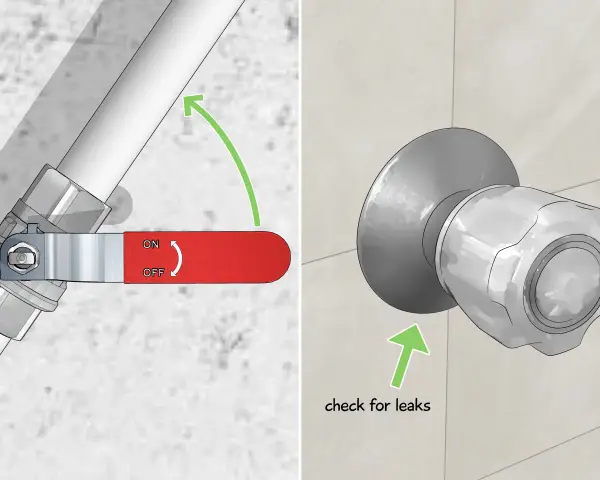 Turn off water supply to replace shower valve. Check for leaks after installation.