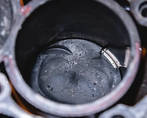 Ein Kolbenfresser im Motorzylinder. Die Reparatur erfordert sorgfältige Arbeit, um den Schaden zu beheben.