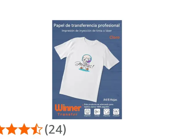 Cómo usar papel transfer con plancha: imprime, corta, plancha y finaliza tu diseño en camisetas claras. ¡Fácil y profesional!