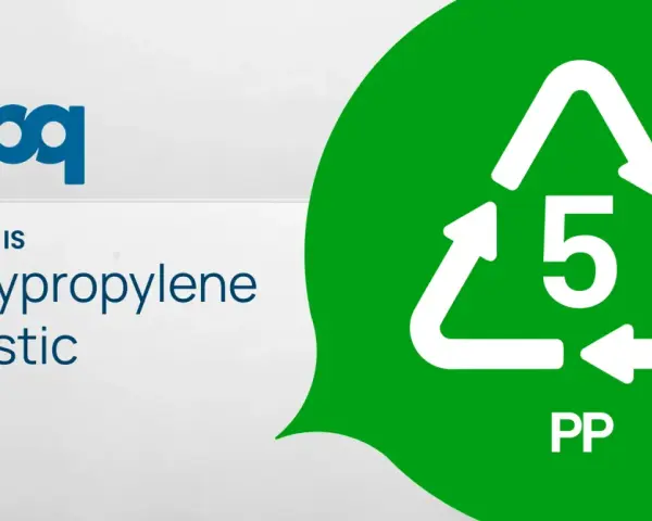 UBQ logo and "What is Polypropylene Plastic" text next to a green recycling symbol with a "5" and "PP". Is polypropylene stronger than plastic?