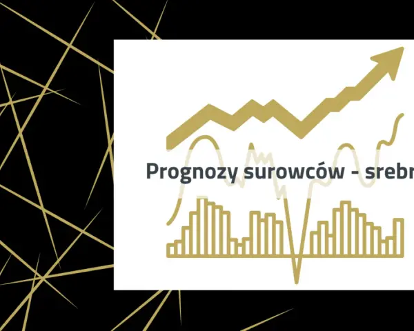 Wykresy i linie symbolizujące prognozy cen srebra.