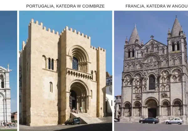 Cztery katedry w stylu romańskim: w Pizie, Coimbrze, Angoulême i Limburgu.