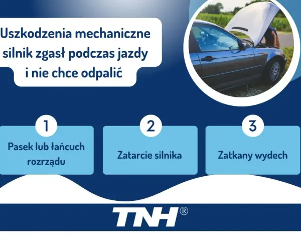 Silnik zgasł i nie chce odpalić? Przyczyny: pasek rozrządu, zatarcie silnika, zatkany wydech. Dowiedz się, jak odpalic auto.