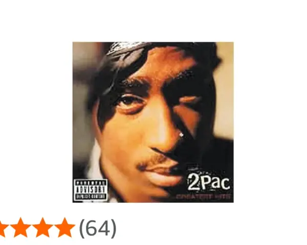Cover von "2Pac Greatest Hits" mit dem Rapper und seiner Musik.