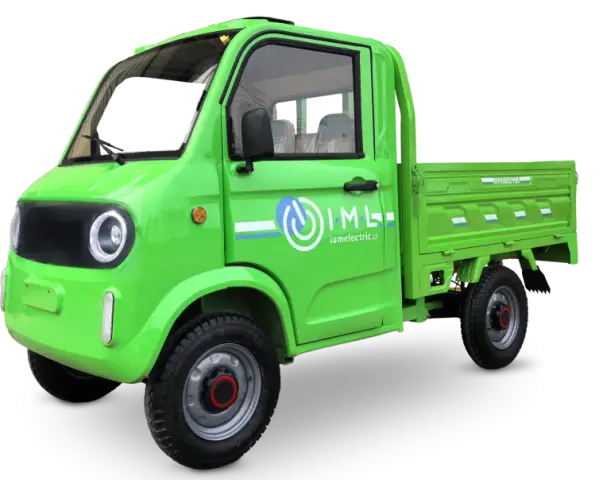 Zielona, elektryczna wywrotka IML. Zastanawiasz się, ile kosztuje wywrotka? Sprawdź cenę tego modelu!