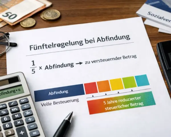 Fünftelregelung bei Abfindung: 1/5 der Abfindung ist zu versteuern. So wird die Abfindung steuerfrei oder zumindest steuerlich begünstigt.