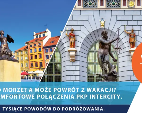 Syrenka Warszawska i Neptun Gdański zapraszają na szybkie połączenia PKP Intercity między Warszawą a Gdańskiem.