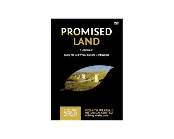 DVD cover for "Promised Land" with Ray Vander Laan, featuring ancient stones in a historical landscape.