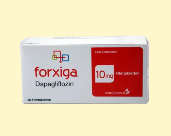 Opakowanie leku Forxiga 10mg z dapaglifloziną, 98 tabletek. To nie jest diaflix, to lek.
