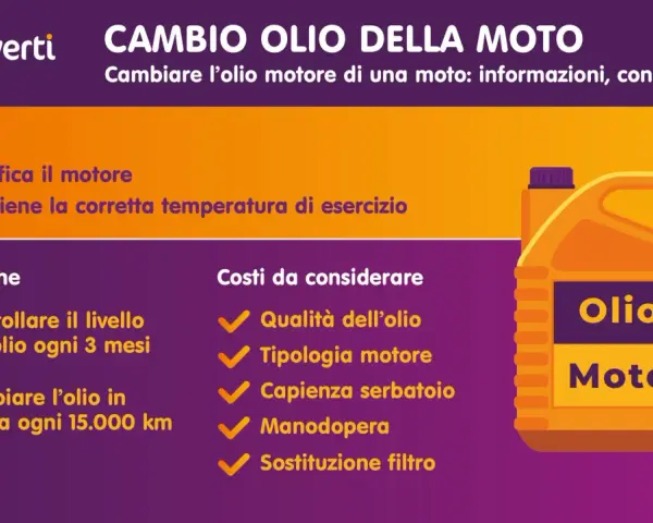 Guida al cambio olio moto: ogni quanto farlo, funzioni, tempistiche e costi. Controlla ogni 3 mesi, cambia ogni 15.000 km.