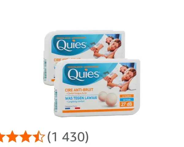 Deux boîtes de boules quies en cire anti-bruit, pour un sommeil paisible sans danger de dérangement sonore.