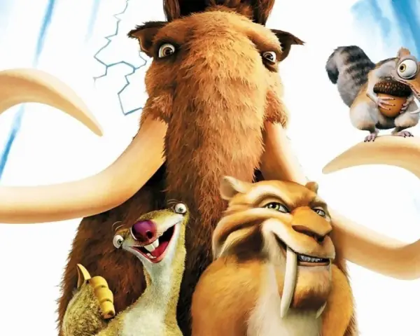 Manny, Sid, Diego i Scrat z epoki lodowcowej 6, gotowi na nowe przygody.