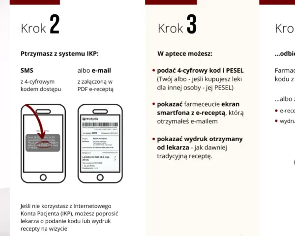 Lekarz z receptą na smartfonie i wydrukiem informacyjnym.