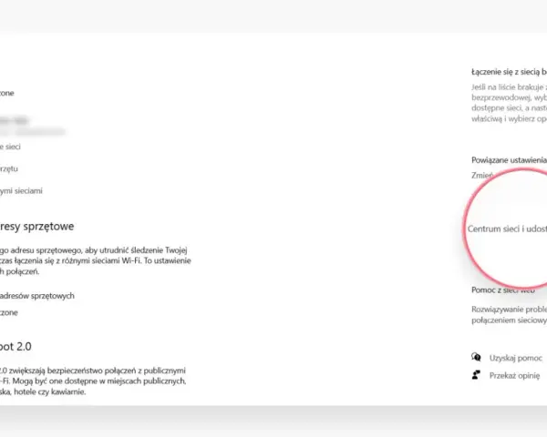 Ustawienia Wi-Fi: włączone, losowe adresy sprzętowe wyłączone. Centrum sieci i udostępniania. Co to IP?