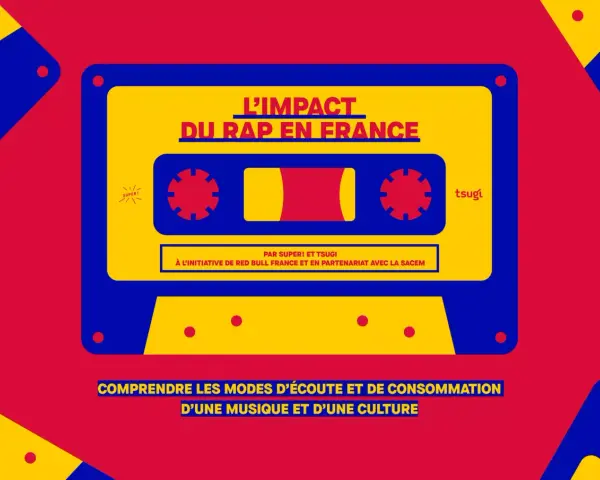 Une cassette audio stylisée, symbole de l'impact du rap en France. Comprendre la musique et la culture.