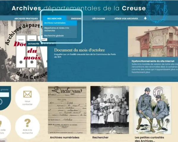 Archives départementales de la Creuse : explorez les archives de l'Ariège en ligne, découvrez des documents historiques et des curiosités.