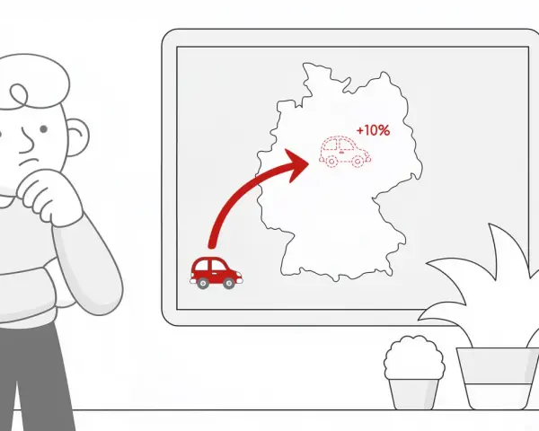 Zastanawiasz się nad akcyzą za auto? Mapa Niemiec pokazuje wzrost o 10% dla importowanego samochodu.