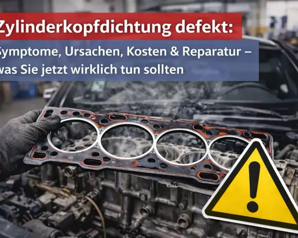 Defekte Zylinderkopfdichtung: Ein Mechaniker hält die alte Dichtung. Informieren Sie sich über Symptome, Ursachen und die Kosten für den Zylinderkopfdichtung wechseln.