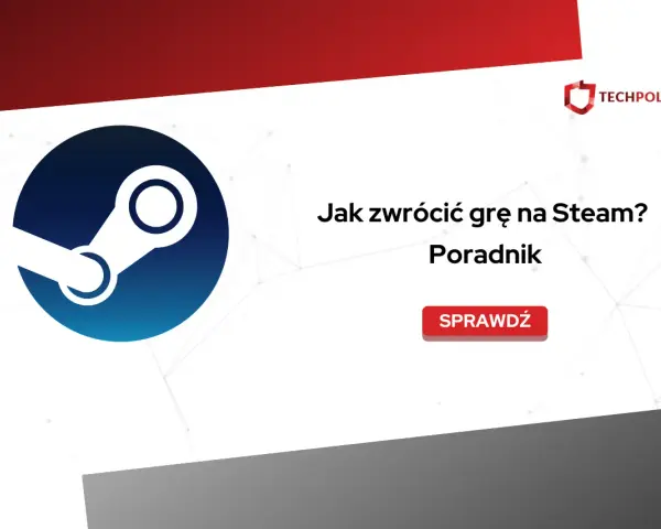 Poradnik: Jak zwrócić grę na Steam? Logo Steam i tekst informacyjny.
