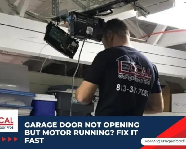Technician works on a garage door opener that is not working, but the motor is running. Fix it fast!