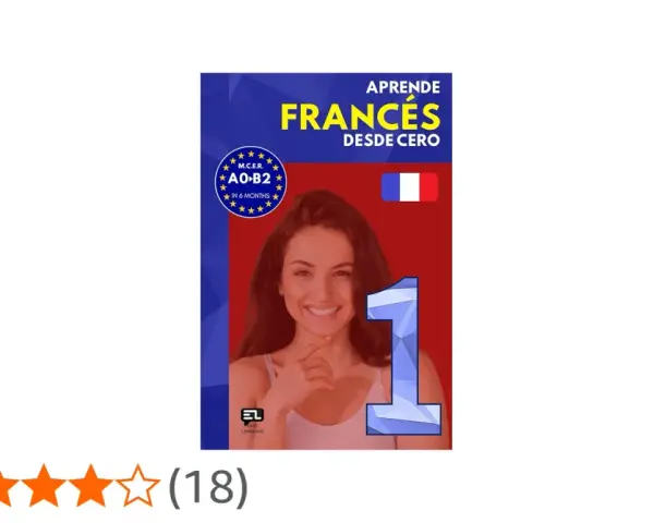 Curso para aprender francés rápido desde cero, con objetivo A0-B2 en 6 meses. Incluye calificación de 4.1 estrellas.