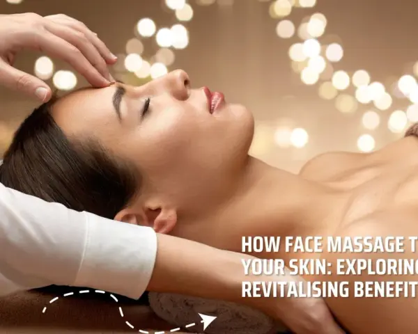 A gentle tapotement facial massage is performed on a woman's forehead, promoting relaxation and skin revitalization.