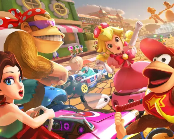 Personajes de Mario Kart 8 listos para competir. ¡Descubre trucos y secretos para ganar!