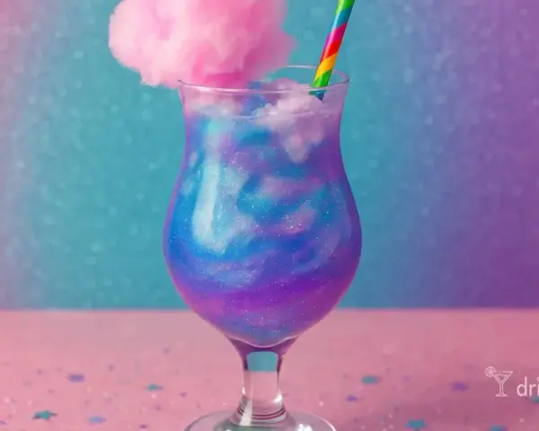 Kolorowy drink przepis: galaktyczny napój z watą cukrową i brokatem. Idealny na magiczne przyjęcie!