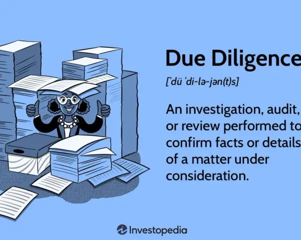 A smiling woman gives two thumbs up amidst stacks of papers, illustrating the due diligence meaning of thorough investigation.