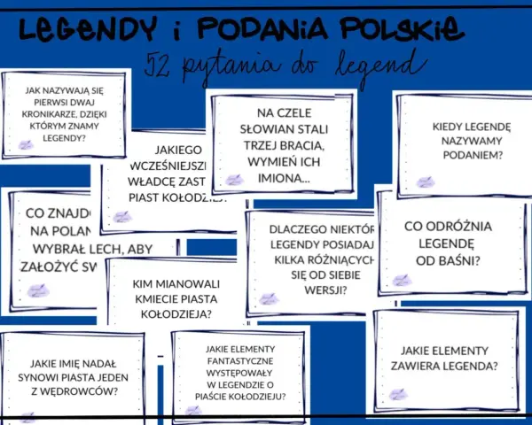 Zestaw pytań o polskie legendy, odkrywające ich cechy.