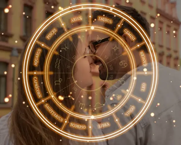 Para Wagi i Barana, miłość jest jak gwiazdy. Zodiakalny krąg otacza parę, symbolizując ich przeznaczenie.