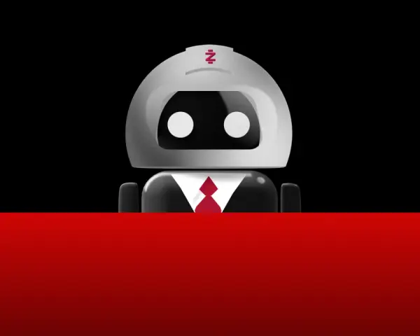 Robot con traje y corbata, listo para la escritura de constitución.