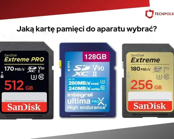 Trzy karty pamięci SanDisk: 512 GB Extreme PRO, 128 GB Integral Ultima ProX2 i 256 GB Extreme. Wybierz odpowiednią kartę flash do swojego aparatu.