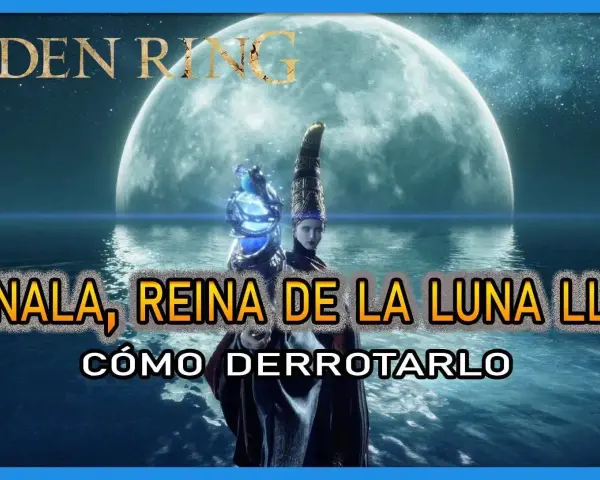 Renala, Reina de la Luna Llena en Elden Ring, con un orbe azul brillante.