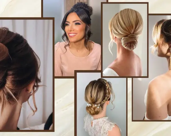 Raccolti eleganti e semi raccolti capelli per ogni occasione: chignon bassi, trecce e code di cavallo raffinate.