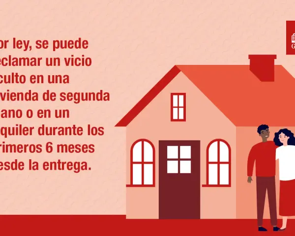 Pareja preocupada frente a su casa. La ley permite reclamar vicios ocultos en vivienda de segunda mano o alquiler en los primeros 6 meses.
