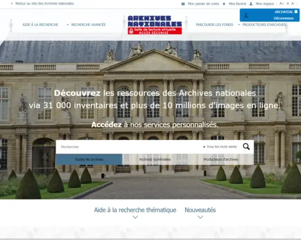 Archives nationales : recherche de ressources, y compris une liste des travailleurs STO en 39-45. Accès sécurisé à la salle de lecture virtuelle.