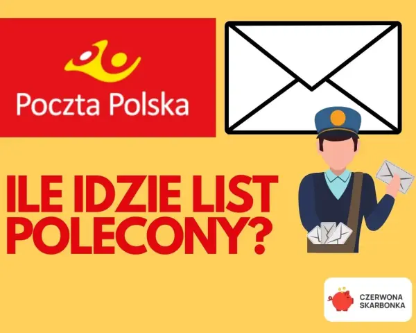 Ile idzie list polecony? Poczta Polska i listonosz z kopertami.