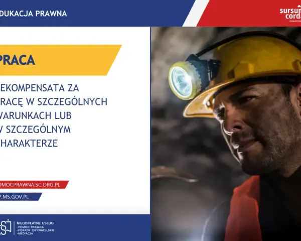 Górnik w kasku z lampą czołową, symbolizujący 15 lat pracy w warunkach szczególnych do 1999 roku.