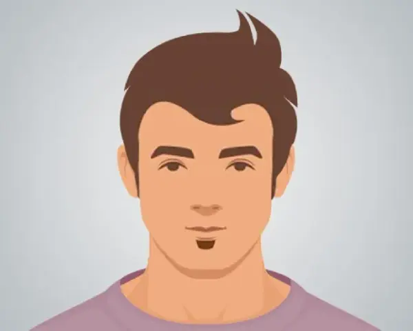 Un hombre con un peinado moderno y una barba mosca.