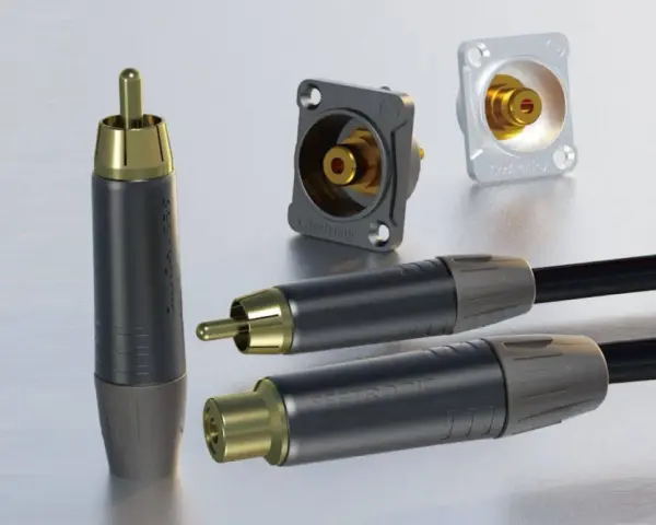 Här är en samling RCA-kontakter och kablar, perfekta för digital ljudutgång som spdif out.
