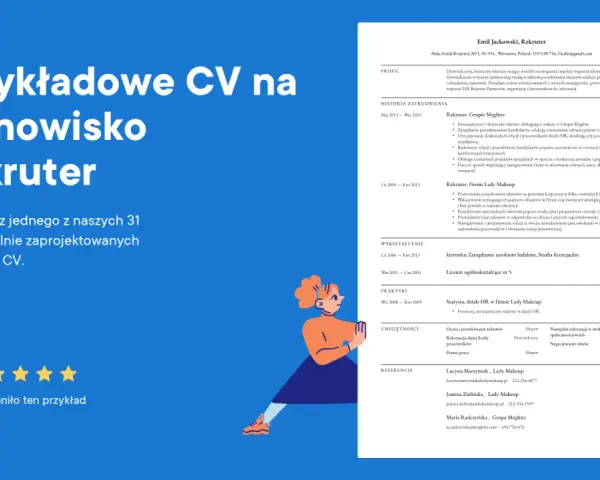 Przykładowe CV na stanowisko Rekruter. Podsumowanie zawodowe Emila Jackowskiego, doświadczonego rekrutera.