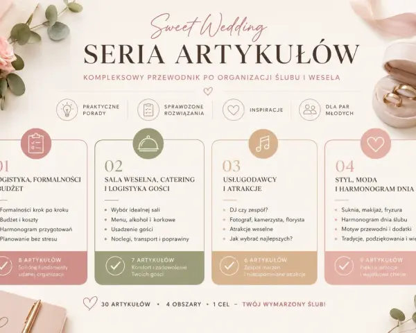Jak wygląda ślub cywilny? Przewodnik po organizacji wesela: logistyka, sala, atrakcje, styl.