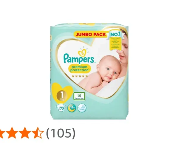 Pampers Premium Protection, rozmiar 1, Jumbo Pack. Sprawdź, ile kosztuje paczka pampersów dla Twojego maluszka.