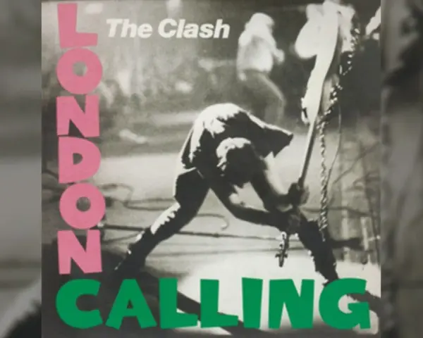 The Clash's "London Calling" album cover: a punk rocker smashes his guitar.