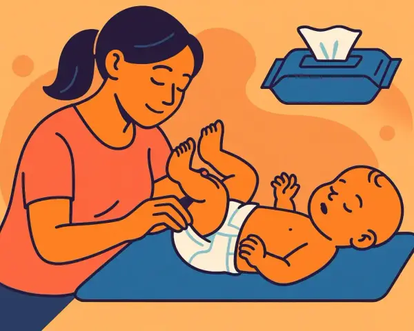 Mama zmienia pieluchę noworodkowi. Warto wiedzieć, co ile zmieniać pieluchę noworodkowi, by zapewnić mu komfort.